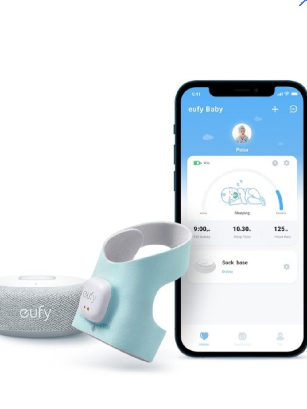 Eufy S320 Smart Sock Baby Monitor - Blue NEW MSRP $279